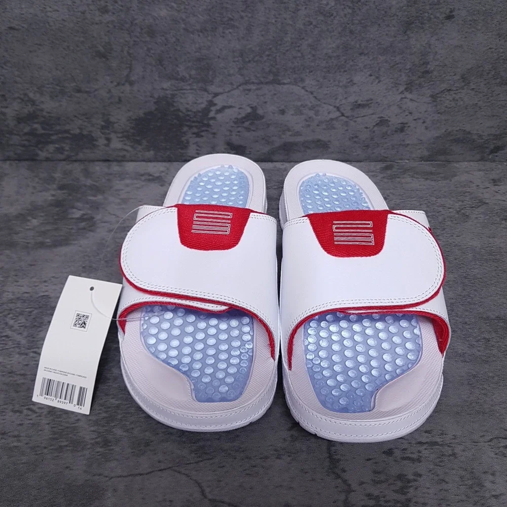 NIKE Air Jordan Hydro Retro XI‎ 11 Slides Mens 8 White Varsity Red Cherry